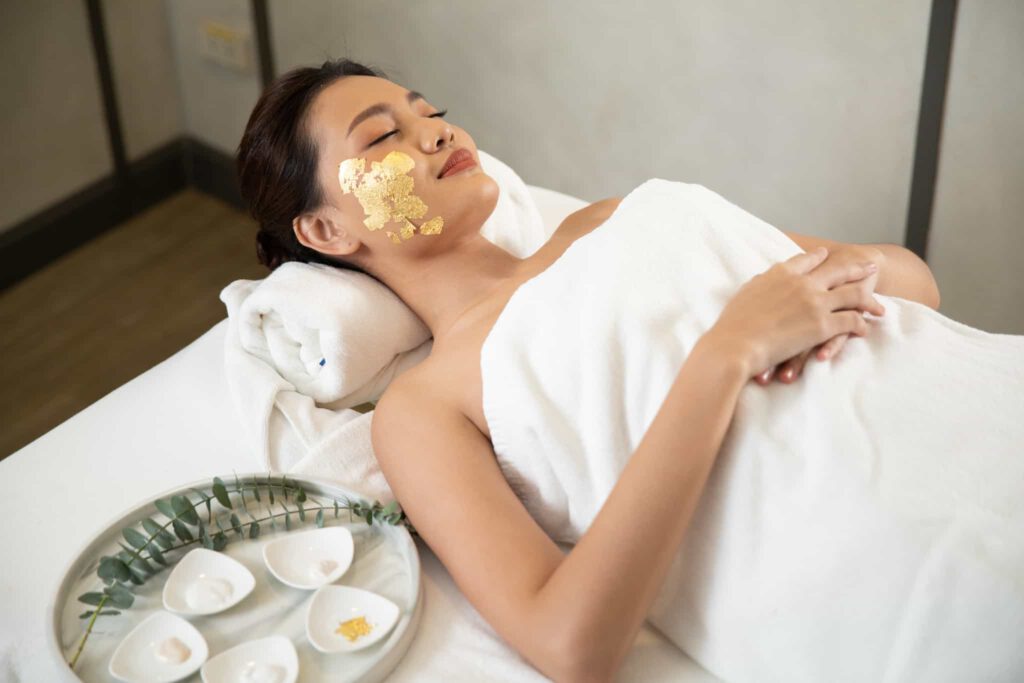 Gold facial Bangkok Element luxury package 3 hour anti-aging premium treatment Treasure Spa gold therapy