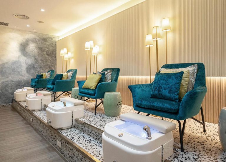 Raised Foot Spa Zone With Individual Sets And Armchair Seating Bangkok Spa Siam SQ1