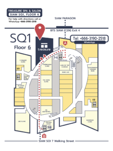 spa map treasure spa siam square 6th floor 6 sq1 pathum wan bangkok thailand