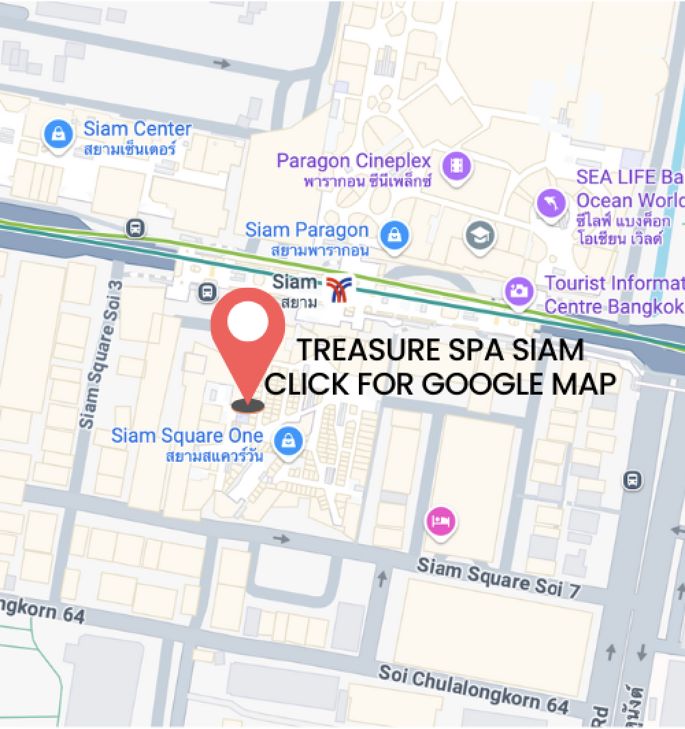Treasure Spa Siam location map near BTS Siam station and Siam Center